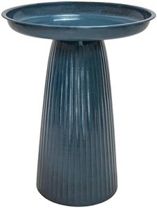 Sunnydaze Gleeful Garden Metal Bird Bath for Outdoors - Large Bird Bath for Outside - 23-Inch - Blue Glaze