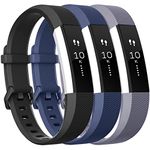 for Fitbit Alta HR Bands, Vancle Classic Accessory Band Replacement Wristband Strap for Fitbit Alta HR 2017 / Fitbit Alta 2016 Small Large (3PC(Black+Navy Blue+Gray), Small)