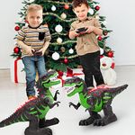 TEMI 8 Channels 2.4G Remote Control Dinosaur for Kids Boys Girls, Electronic RC Toys Educational Walking Tyrannosaurus Rex with Lights and Sounds Powered by Rechargeable Battery, 360 Deg Rotation Stunt