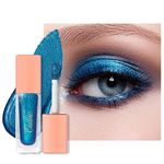 Oulac Liquid Glitter Eyeshadow - Metallic Blue Eyeshadow Sparkly Blue Eyeliner, Liquid Shimmer Eyeshadow & Eyeliner Blendable Eye Make-up, Crease Resistant, Vegan, 5.4g, Ocean Treasure (10)