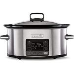 Crockpot TimeSelect Digital Slow Cooker | Programmable Digital Display | 5.6 L (7+ People) | Keep Warm Function | Energy Efficient | Stainless Steel [CSC066]