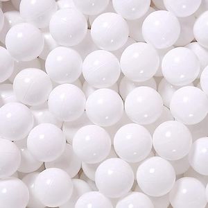 GUESVOT Ball Pit Balls for Kids, Plastic Refill 2.2 Inch Balls, 100 Pack, Bright Colors, Phthalate and BPA Free, Includes a Reusable Storage Bag with Zipper Christmas Decoration Xmas Gift(White)