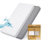 Lilly B. Organic Cotton GOTS 2in1 Pack of 2 Waterproof Mini Crib Sheets Fitted, Used Instead of Crib Waterproof Mattress Cover Compatible with, and All Bedside Cribs, up to 140x70cm