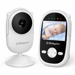 Babystar Baby Monitor with Camera and Night Vision,Wireless Video Baby Monitor with Rechargeable Battery,Two-Way Talk,2.4inch HD Screen,Feeding Reminder,4 Lullabies