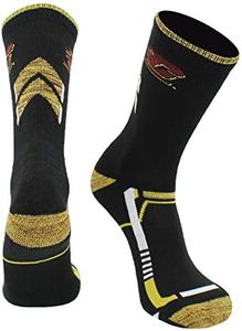 TCK Central Michigan Chippewas Game Day Striped Socks (Maroon/Gold, Large)