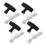 4-Pack Pull Cord 3.9 ft with Recoil Starter Handle, 4.0mm pull start rope Fit for Honda GX160 GX200 GX240 GX270 GX340 GX390, Pull Starter for Lawn Mower, String Trimmer, Generators, Small Engines