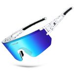 BOLLFO Polarized Sports Sunglasses,UV400 Protection Outdoor Glasses for Men Women Youth Baseball Cycling Running Driving Golf (Light Bule Lens)