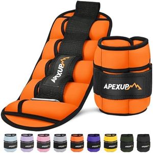 APEXUP Adjustable Ankle Weights for Women and Men, Modularized Leg Weight Straps for Yoga, Walking, Running, Aerobics, Gym (2-10 lbs, Orange)