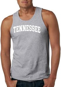 Wild Bobby State of Tennessee College Style White Fashion Mens Tank Top, Heather Grey, 3X-Large