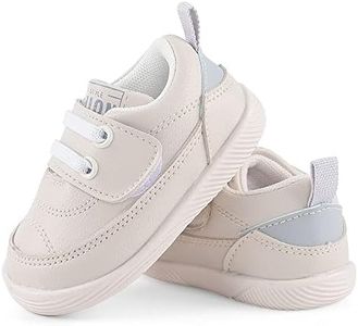 MK MATT KEELY Baby Boys Girls Walking Infant Shoes Cute Cartoon Sneakers Non-Slip First Walkers Sneakers Toddler Shoes White Grey