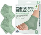 Dr. Frederick's Original Moisturizing Heel Socks for Cracked Heel Treatment - 2 Pairs - Heel Socks for Dry Cracked Feet - Cracked Heel Repair - Heal Dry Heels - Foot Care for Women & Men - Green Aloe