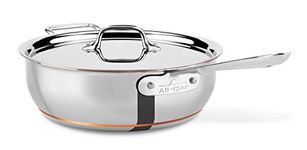 All-Clad 61211SSEURO Copper Core Sauté Pan, Conical with Lid, 28.4 cm, 4 L, Stainless Steel, Suitable for Induction Cookers