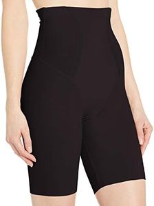 Flexees Women's Maidenform Firm Foundations Hi-Waist Thigh Slimmer, Black, Medium