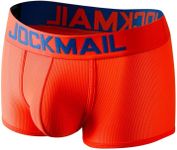 JOCKMAIL Mens Boxer Shorts Spandex Soft Mens Underwear Trunks Boxer Briefs Men underpants, Orange, Large