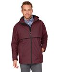 Charles River Apparel Men's Rain Jacket, Maroon/Black, XXXL