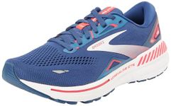 BROOKS Women's Adrenaline Gts 23 Sneaker, Blue/Raspberry/White, 6 UK