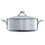 Circulon SteelShield Stainless Steel Stock Pot with Lid 30cm / 7.1L - Induction Stock Pot with Hybrid Non Stick & Toughened Glass Lid & Stay Cool Handles, Dishwasher Safe Cookware