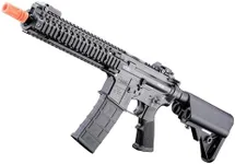 Evike Airsoft - 6mmProShop Daniel Defense Licensed MK18 Gas Blowback Airsoft Rifle by Golden Eagle (Color: Black)