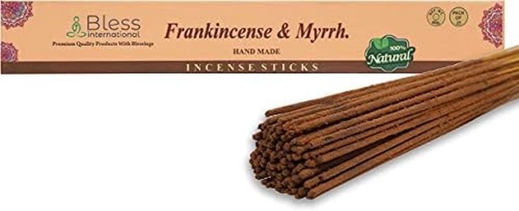 Bless-International Natural-Incense-Sticks Handmade-Hand-Dipped The-Best-Scent (Frankincense and Myrrh, 25 Incense Sticks)