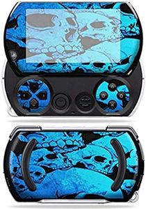 MightySkins Skin Compatible with Sony PSP Go System wrap Sticker Skins Blue Skulls