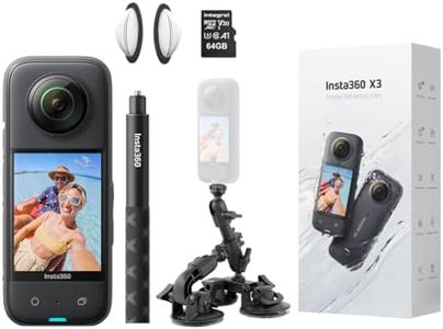 Insta360 X3 360 Degree Action Camera x Fat Gecko PREMIUM CAR MOUNT Kit for Vehicle Drone / 3rd Person/GTA Video inc: Invisible Selfie Stick, Lens Guards + 64GB