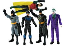 Batman Missions DC 6 Inch Action Figures | 5 Pack Includes The Joker, Grey Suit Batman, Black Suit Batman, Robin and Nightwing | 5 Point Articulation