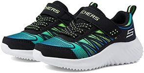 Skechers Kids' Bounder - Zatic Sneaker, Black/Blue/Lime, 7 Toddler