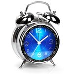 AYRELY Super Loud Alarm Clock for Heavy Sleepers Adults,Twin Bell Retro 4 Inch Silent Non-Ticking Quartz with Backlight, Metal dial, Alarm Clocks for Bedrooms Bedside (Blue)