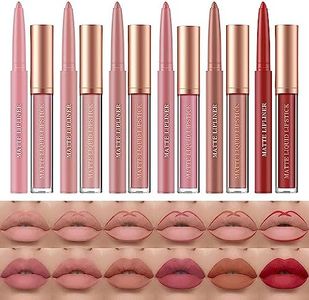 Set di 12 rossetti Liquid Lipstick Lipliner Set di matite rossetto opaco Nudo a lunga durata Non sbiadisce Rimani acceso 24 ore Rossetto liquido di trucco Lucidalabbra rosse (Set C)