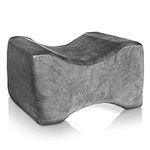 LIVIVO Memory Foam Leg Pillow Orthopaedic Reduce Pain Back Hips Knee Cushion Support With Cover (Grey)