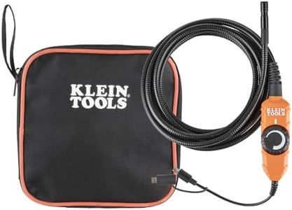 Klein Tools ET16 Borescope Digital Camera with LED Lights, for Android Devices, USB-C or Micro-USB Connection; No Batteries Needed, Multi