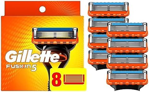 Gillette Fusion5 Mens Razor Blade Refills, 8 Count, Lubrastrip for a More Comfortable Shave