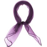 Hat To Socks Soft and Light Feel Square Chiffon Neck Scarf Retro Pinup Hair Scarf for Girls Women (Purple)