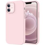 LOVE 3000 Designed for iPhone 12 Case/iPhone 12 Pro Case, Premium Silicone with [Soft Anti-Scratch Microfiber Lining] Shockproof Protective Phone Case for Men Women Girls 6.1", Chalk Pink