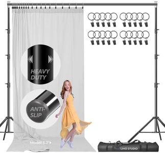 LimoStudio (Upgraded Heavy Duty) 10 x 10 ft. New Gen. Adjustable Backdrop Stands, Background Support, Strong Pole No Bending No Shaking, Enhanced Body & Stability, Curtain Style Ring Clips, AGG3003