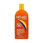 NO-AD SPF 50 SPORT Sunscreen Lotion | Hypoallergenic | Broad Spectrum UVA/UVB Protection | Water Resistant | Octinoxate & Oxybenzone Free with moisturizing Vitamin E and Aloe 16oz