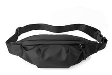 Fanny Pack Black Belt Bag for Women and Men, Fashionable Waist Pack with Adjustable Strap for Traveling, Hiking, Running, Cycling Fitness Outdoor Sports