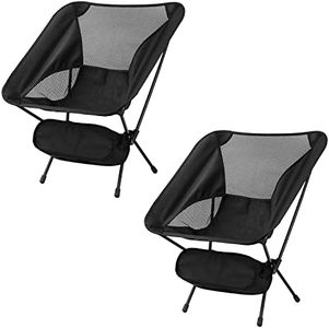 Compact Camping Chairs Foldable Camping Chair Portable Camping Chair Ultralight Camping Chair Lightweight Backpacking Chair Hiking Chair -2Pcs Black