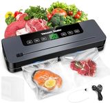 comeder 6 in 1 Vacuum Sealer Machine, 30cm Longer Seal Food Sealer with 50Pcs Vacuum Sealer Bags for Vac/Seal/Rice/Wet/Dry Mode, Built-in Cutter and Visible LED Digital Countdown Display