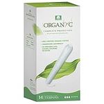 Organyc Hypoallergenic 100% Organic Cotton Internal Tampons with Cardboard Applicator, Super Flow, 14 Count Box