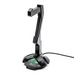 YEYIAN Overpower Gaming Headset Hanger Stand RGB Microphone Station USB Hub, Noise Cancelling Mic Headphones Holder Base Rack, LED Light, Compatible with PS4 Xbox One PS5 PC Laptop Games, Black