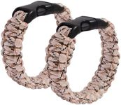 Jewever 2 Pcs Paracord Survival Mens Bracelet Polyester Rope Weave Cord Braided Cool Emergency Outdoor Bracelets for Men and Women (2Pcs Camel Camouflage)