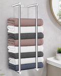 LIVEHITOP Towel Storage, Towel Rack Wall Mounted 75cm Stainless Steel High Capacity Silver Bathroom Towel Holder for Folded or Rolled Large Towels