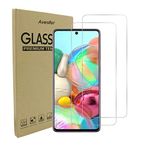 Avesfer for Samsung Galaxy A71 Tempered Glass Screen Protector SM-A715F SM-A716F SM-A7156 2.5D Screen Film 9H Hardness Scratch Resistant Bubble Free Pack 2