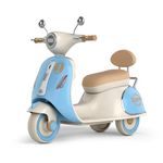 kidsROAR Electric Bike for Kids, Battery Operated Vintage Scooter for Girls and Boys with Music Wide Seat, Safe Bike for Kid, Ages 2-6 Years, Stylish & Fun Design (Blue)