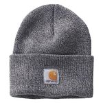 Carhartt Girls' Kids' Knit Beanie Watch Hat, Light Grey/Dark Grey, 2-5T