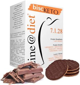 BiscKETO Line@Diet | Snack CHETOGENICI ricchi di PROTEINE | 7 monoporzioni di biscotti KETO ricoperti di CIOCCOLATO al LATTE | 28 BISCOTTI