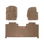 SMARTLINER Custom Fit Floor Mats 2 Row Liner Set Tan for 2015-2019 Ford F-150 SuperCab with 1st Row Bucket Seats