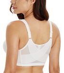 Lemorosy Women's Comfort Strong Support Front Back Non Padded Minimiser Bra without Underwire, White, 48D