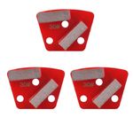 3PCS Trapezoid Diamond Floor Grinding Pad Disc #30 Grit Metal Bond Scraper for Grinder Floor Concrete, 2 Long Teeth